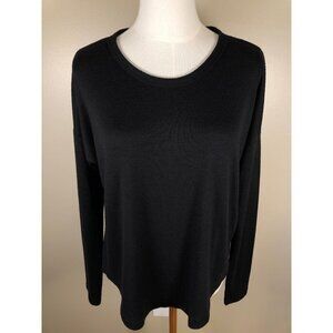 Rag & Bone Scoop Neck Off The Shoulder Long Sleeve Black T Shirt Size SP